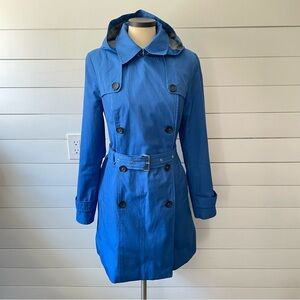 Tommy Hilfiger - Bright Blue Double-Breasted Trench with Belt- Medium